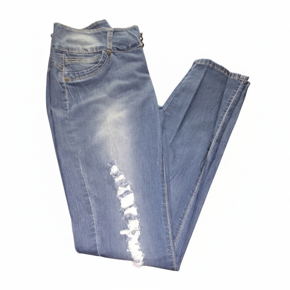 Stylish Blue Distressed Women Jeans